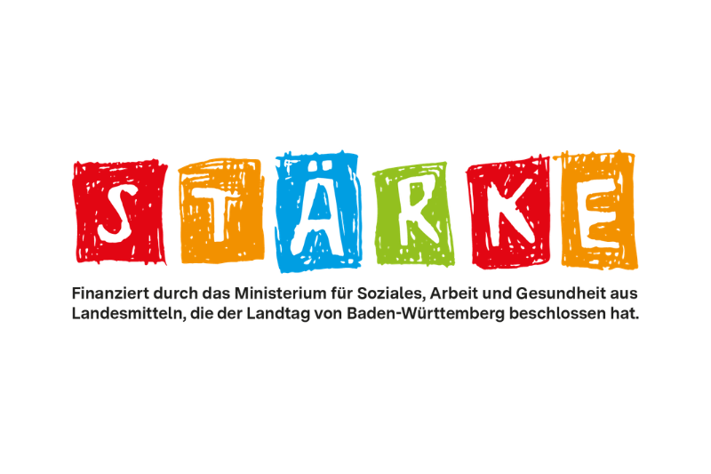Logo des Familienbildungsprogramms STÄRKE des Ministeriums für Soziales, Arbeit und Gesundheit Baden-Württemberg